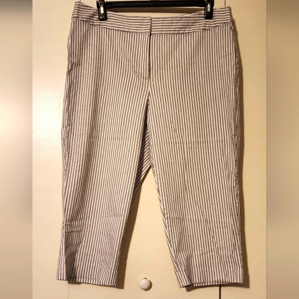 Villager Black and White Striped Capris
